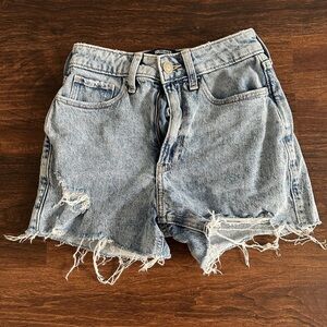 Hollister Blue Jean Shorts Distressed Vintage Style
